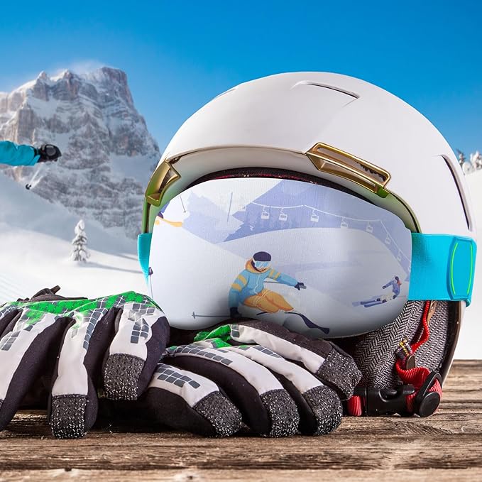 Civaner 4 Pieces Ski Snowboard Goggle Cover Sleeve Goggle Cover Microfiber Protective Lens Scratch Dust Protection for Travel