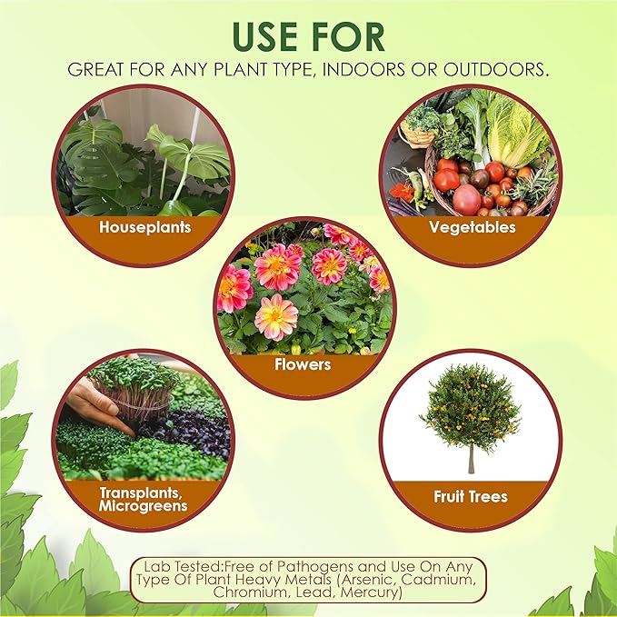 VermisTerra Earthworm Castings - (5 LB) 2.7 qts - 100% Organic Earthworm Castings - All Natural Plant Fertilizer - Soil Enhancer - Potting Mix for Plants, Vegetables, Flowers, Indoor + Outdoor