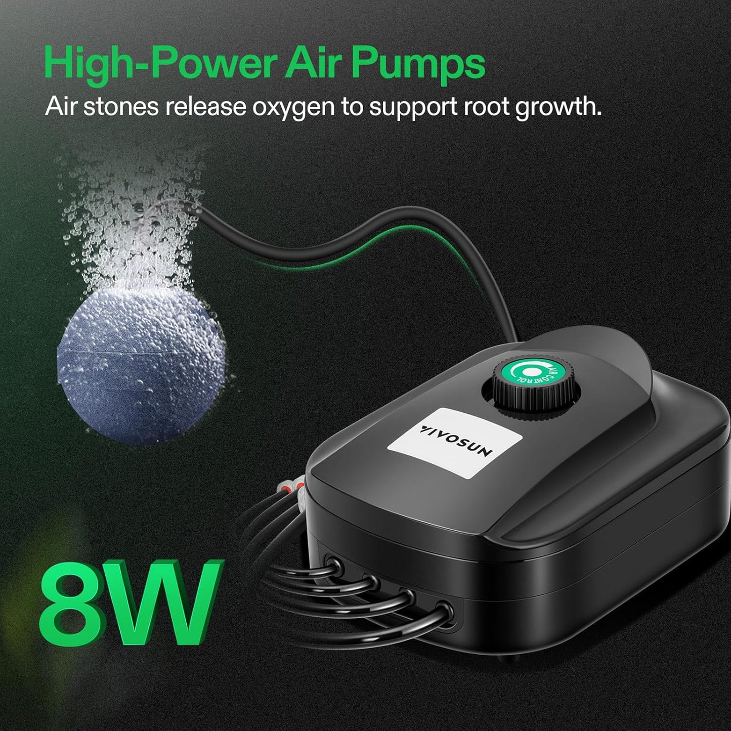 VIVOSUN DWC Hydroponics Grow System with Top Drip Kit, 5-Gallon Deep Water Culture, Recirculating Drip Garden System with Multi-Purpose Air Hose, Air Pump, and Air Stone (2 Buckets + Top Drip Kit)