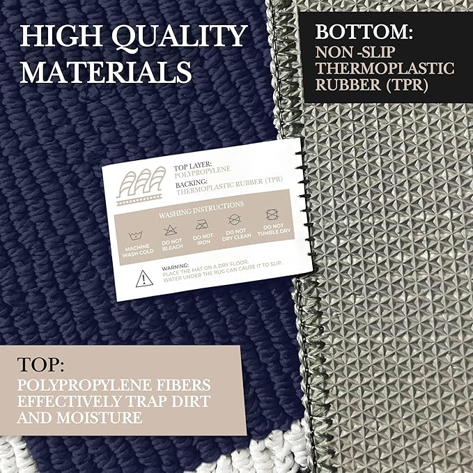 Premium Quality Polypropylene Indoor Door Mat - Beautiful Design with Non-Slip Backing, Washable & Low Profile Doormat - Ideal for Entryway Doors, Foyer, and Mudroom (32" x 48")