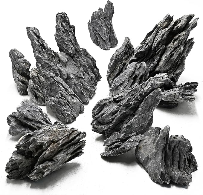 Unocho Aquarium Rocks Natural Seiryu Stone 20lb Aquascaping Rocks for Fish Tank Aquarium Landscaping Decoration Paludarium Amphibian Enclosures(3-10 Inches)