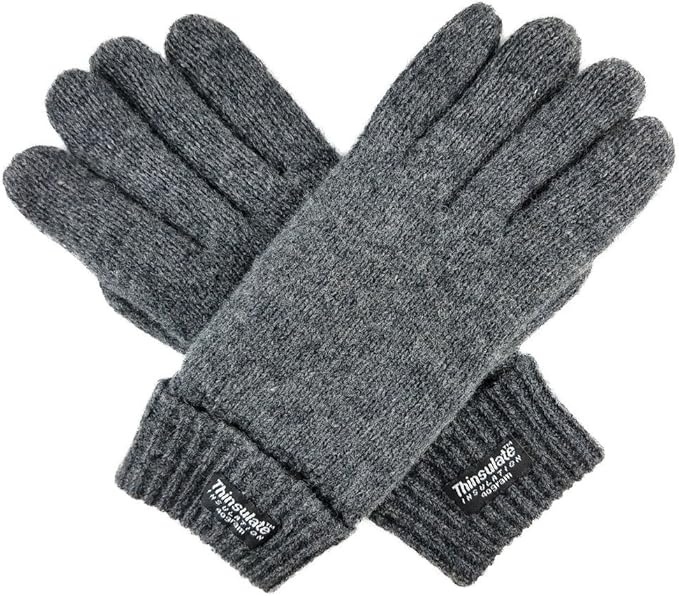 BRUCERIVER Ladie's Wool Knit Gloves with Thinsulate Lining