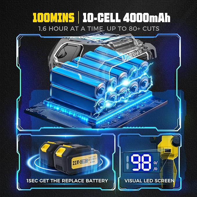 2-in-1 Electric Pole Saw for Tree Trimming,1200W Brushless Cordless Pole Saw & 6 Inch Mini Chainsaw with 2 x 4.0Ah 21V Batteries,16 FT Max Reach & Multi-Angle, Tree Trimmer for Branch Cutting.