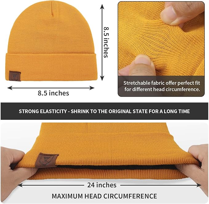 OZERO Winter Beanie Daily Hat - Thermal Polar Fleece Ski Stocking Skull Cap for Men and Women