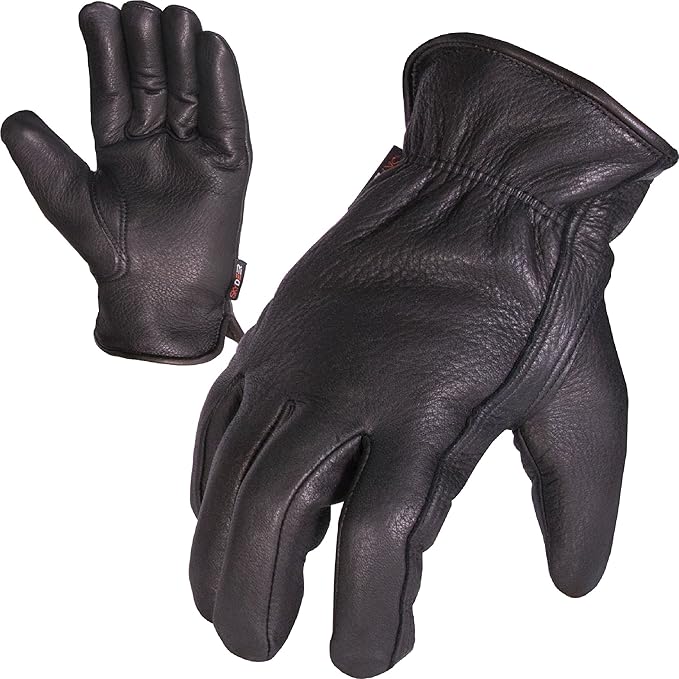 SKYDEER Full Deerskin Leather Winter Drive Work Gloves, Extra Soft 100G 3M Thinsulate, Thermal Insulated Gloves (SD2211T)