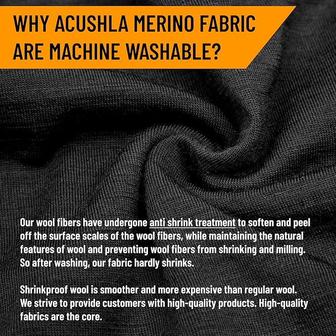 ACUSHLA Merino Wool Glove Liner -Touchscreen Lightweight Base Layer Ski Liner Glove for Men & Women