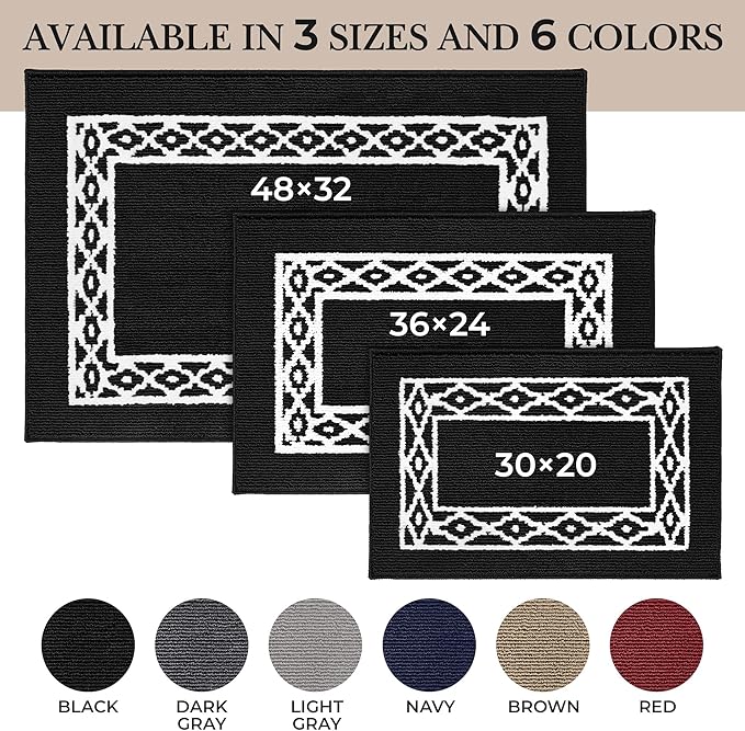 Premium Quality Polypropylene Indoor Door Mat - Beautiful Design with Non-Slip Backing, Washable & Low Profile Doormat - Ideal for Entryway Doors, Foyer, and Mudroom (24" x 36")