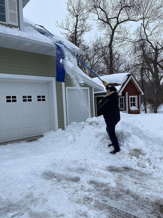 Avalanche! AVA750, Easy and Quick Snow Roof Rake for Snow Removal, Heavy-Duty Slide, Cut and Tear Resistant, Built-in Wheels Prevent Damage, Made in The USA, AVA750