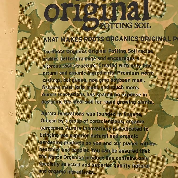 Roots Organics ROD75 Hydroponic Gardening Original Coco Fiber Based Potting Soil 0.75 Cubic Feet, 3 Pack