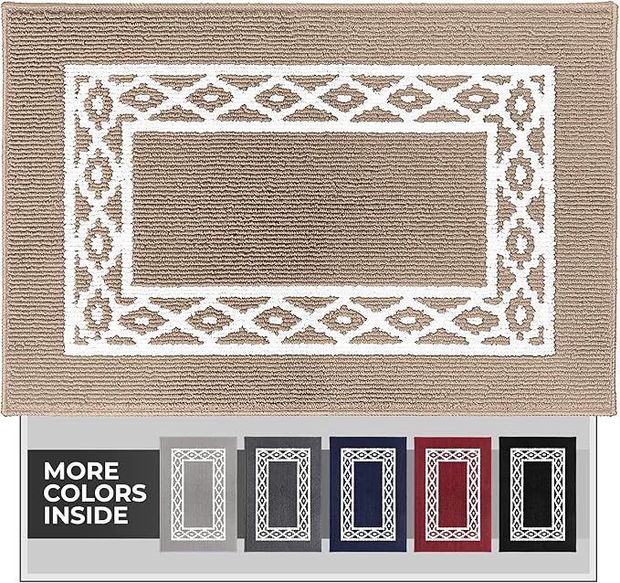 Premium Quality Polypropylene Indoor Door Mat - Beautiful Design with Non-Slip Backing, Washable & Low Profile Doormat - Ideal for Entryway Doors, Foyer, and Mudroom (24" x 36")