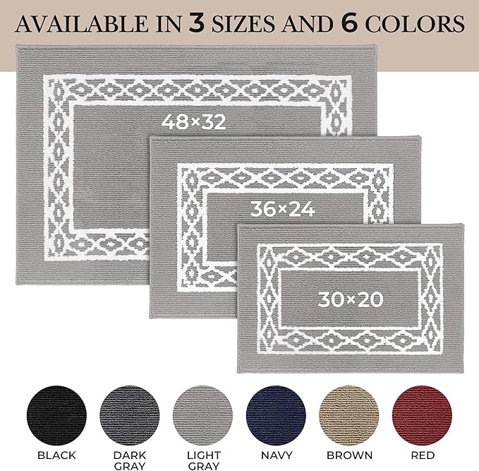 Premium Quality Polypropylene Indoor Door Mat - Beautiful Design with Non-Slip Backing, Washable & Low Profile Doormat - Ideal for Entryway Doors, Foyer, and Mudroom (24" x 36")