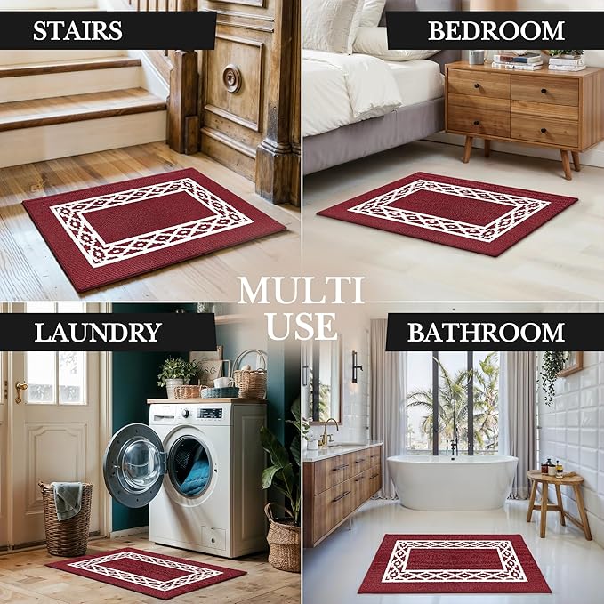 Premium Quality Polypropylene Indoor Door Mat - Beautiful Design with Non-Slip Backing, Washable & Low Profile Doormat - Ideal for Entryway Doors, Foyer, and Mudroom (32" x 48")