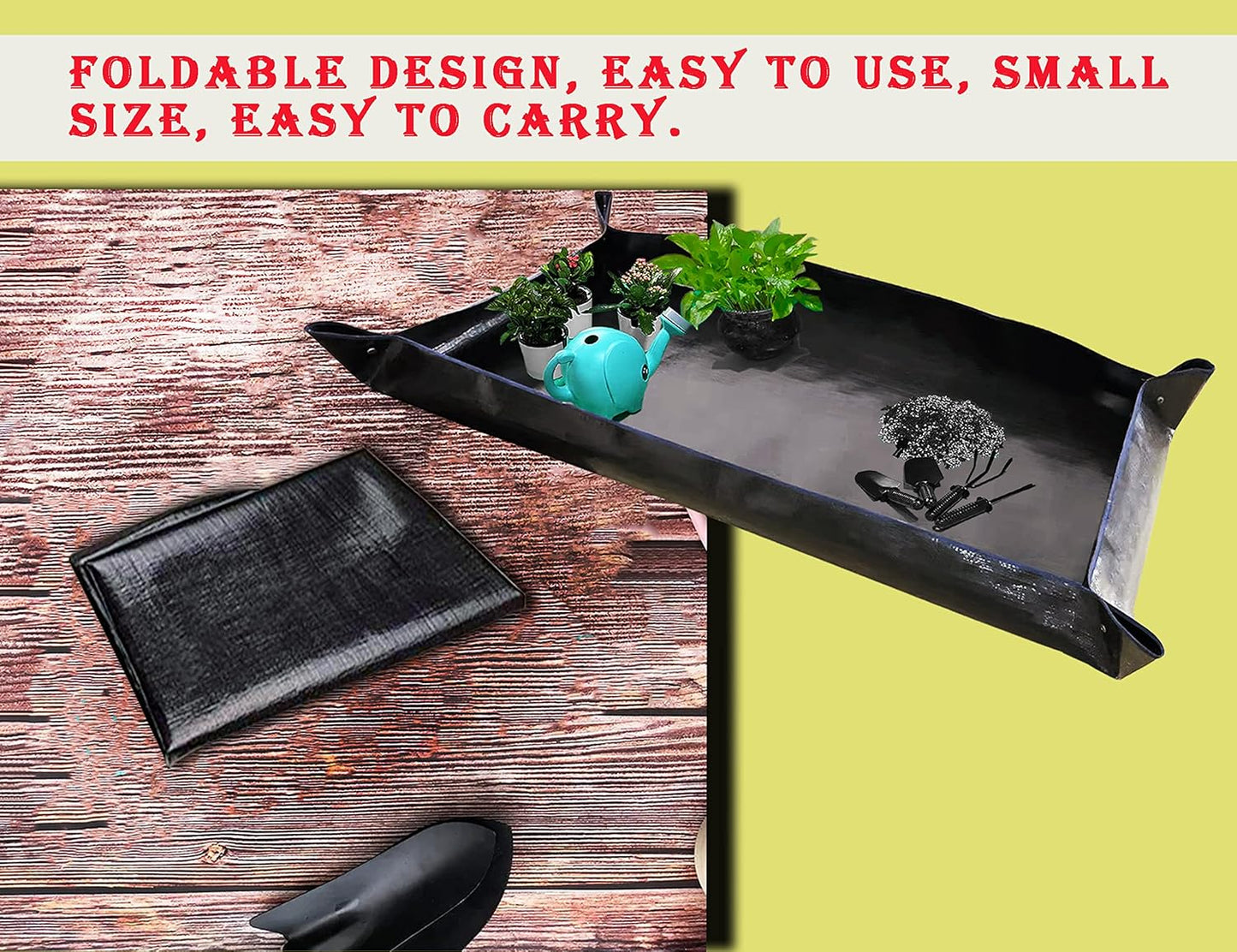 BIUWING 2 PCS Large Repotting Mat for Plant Transplanting and Mess Control, 43" X 29" Thickened Foldable Waterproof Plant Potting Tray, Portable Potting Mat Gardening Tray for House Plants Succulents