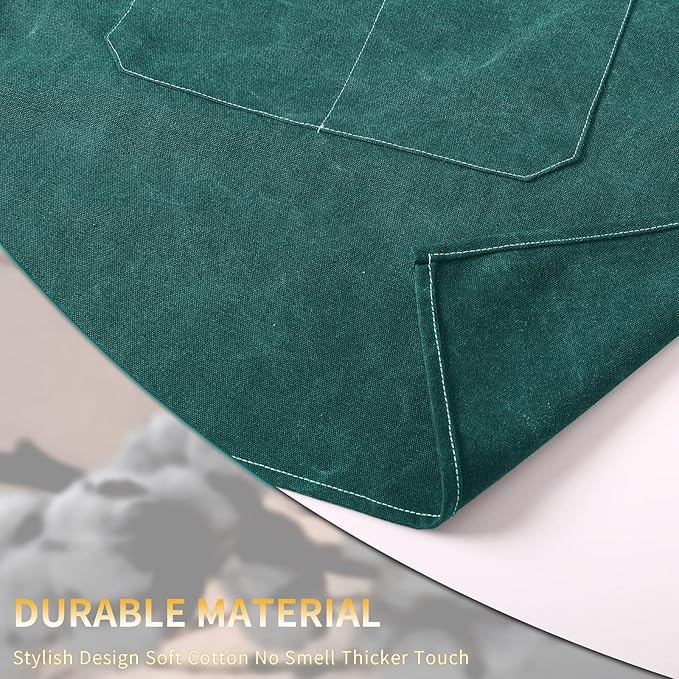 Tosewever Canvas Cross Back Chef Cotton Aprons for Men Women with Large Pockets