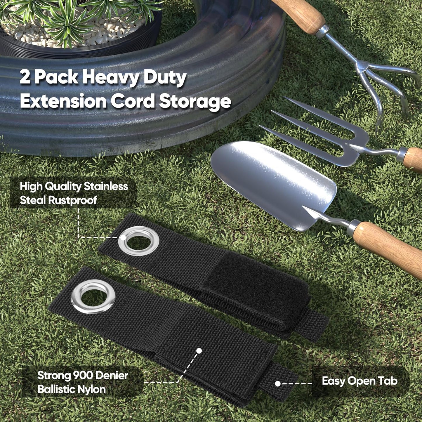 Garden Tool Organizer Wall Mount, 32 inches Tool Storage Rack with Adjustable Hooks, 600lbs Adjustable Heavy Duty Metal Hooks, Yard Shed Rack Holder System Hanging Rake Broom Mop Snowboard, Men Gift