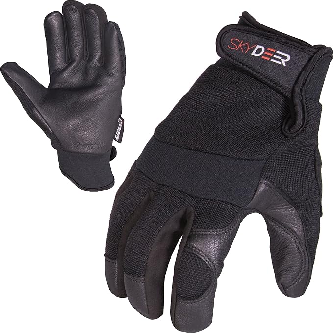 SKYDEER Full Deerskin Leather Winter Drive Work Gloves, Extra Soft 100G 3M Thinsulate, Thermal Insulated Gloves (SD2211T)