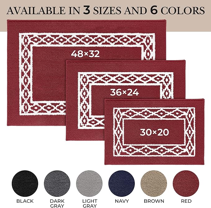 Premium Quality Polypropylene Indoor Door Mat - Beautiful Design with Non-Slip Backing, Washable & Low Profile Doormat - Ideal for Entryway Doors, Foyer, and Mudroom (24" x 36")