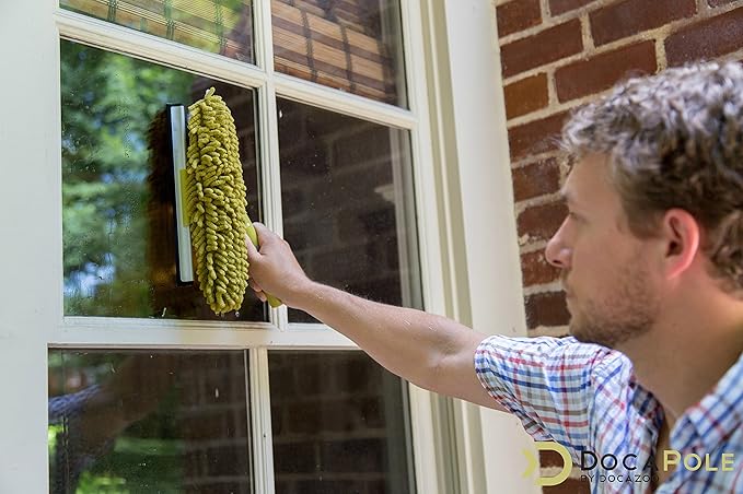 DOCA Telescoping Pole Attachment - Extension Pole for Cleaning, Feather Duster, Window Washing Kit, Paint Roller, Window Squeegee - High Reach Extendable Kit for Indoor & Outdoor - Squeegee Scrubber