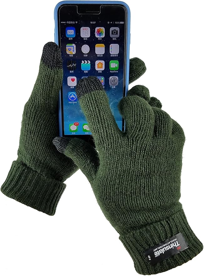 BRUCERIVER Ladie's Wool Knit Gloves with Thinsulate Lining