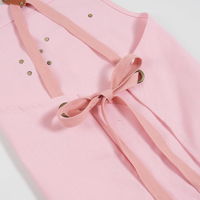 Chef Aprons for Men Canvas Apron with Large Pockets and Adjustable Neck Strap for Cooking,BBQ, Gardening