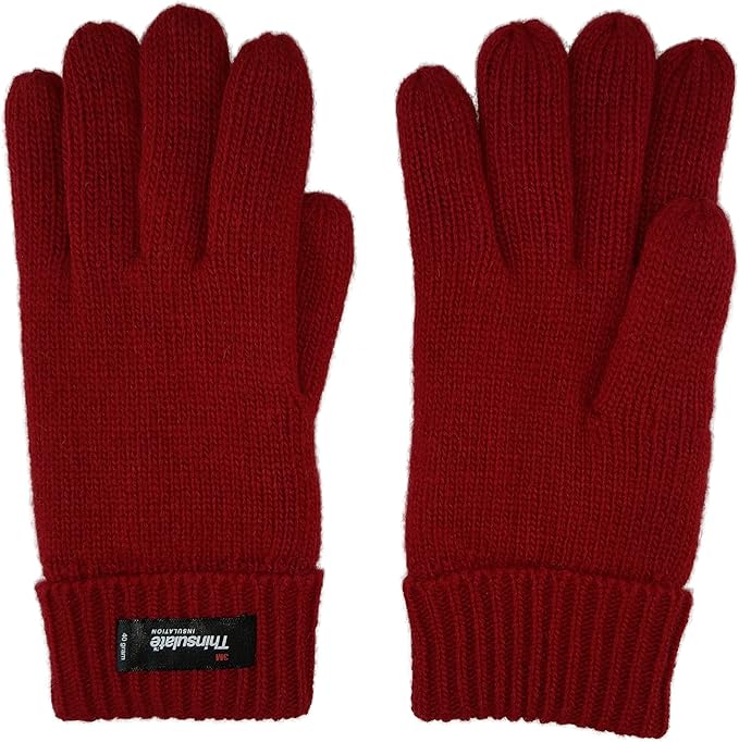 BRUCERIVER Ladie's Wool Knit Gloves with Thinsulate Lining