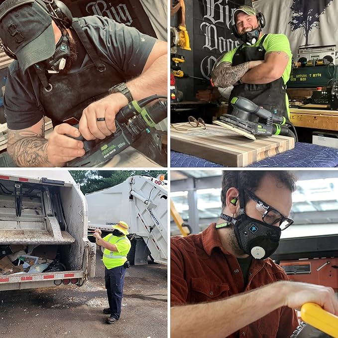 RZ Mask RZM3 - Patented Dust Mask w/ 99.8% Carbon Filtration, Anti Fogging, 360° Seal with 3 Straps, 50% Better Breathability