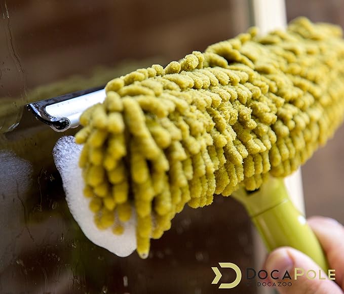 DOCA Telescoping Pole Attachment - Extension Pole for Cleaning, Feather Duster, Window Washing Kit, Paint Roller, Window Squeegee - High Reach Extendable Kit for Indoor & Outdoor - Squeegee Scrubber