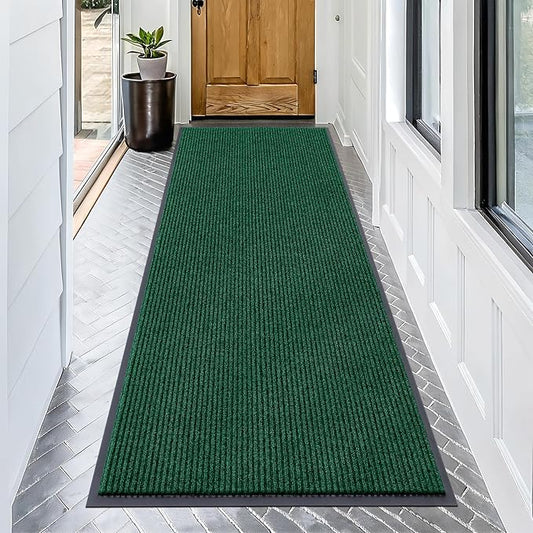 OLANLY Front Door Mat Indoor Outdoor Entrance, Waterproof Heavy Duty Doormat, Fade Resistant, Low Profile, Easy Clean Patio Porch Welcome Floor Mats for Entry, 71x34, Green