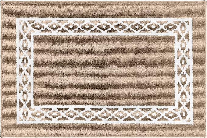 Premium Quality Polypropylene Indoor Door Mat - Beautiful Design with Non-Slip Backing, Washable & Low Profile Doormat - Ideal for Entryway Doors, Foyer, and Mudroom (32" x 48")