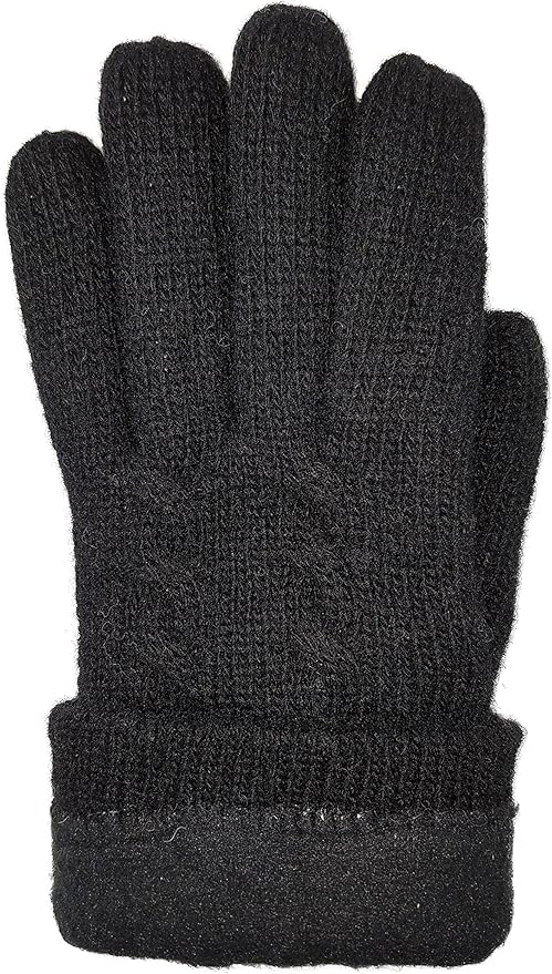 BRUCERIVER Ladie's Pure Wool Knit Gloves with Thinsulate Lining and Cable design
