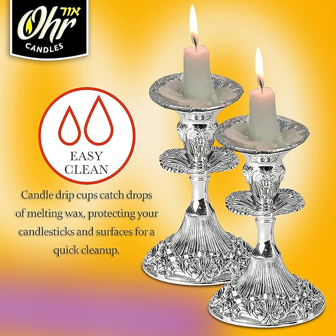 Ohr Candles Extra Heavy Disposable Aluminium Foil Candle Holder, Drip Cup Bobeches - 200 Pack