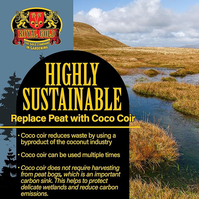 Royal Gold Potting and Propagation Mix, 1.5cu ft - Ideal for Containerized Plants/Gardens, Well-Draining, Peat-Free Formula - Encourages Healthy Root Development