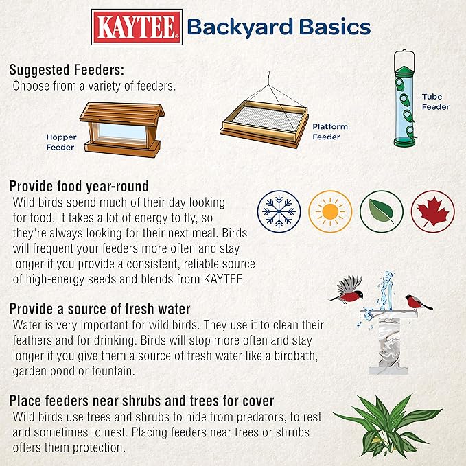 Kaytee Ultimate Birder's Blend Food, Wild Bird Seed For Grosbeaks, Cardinals, Nuthatches, Woodpeckers & More Outside Feeders, 10 Pound