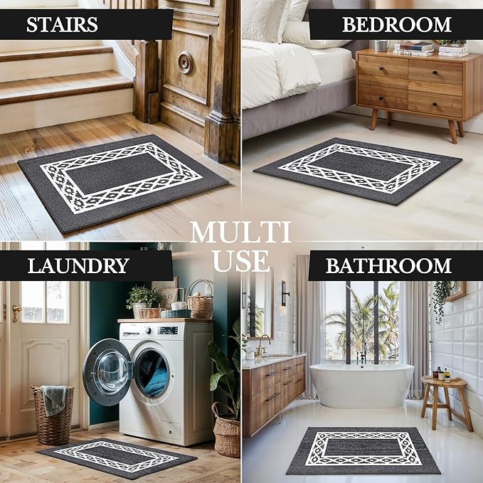 Premium Quality Polypropylene Indoor Door Mat - Beautiful Design with Non-Slip Backing, Washable & Low Profile Doormat - Ideal for Entryway Doors, Foyer, and Mudroom (32" x 48")