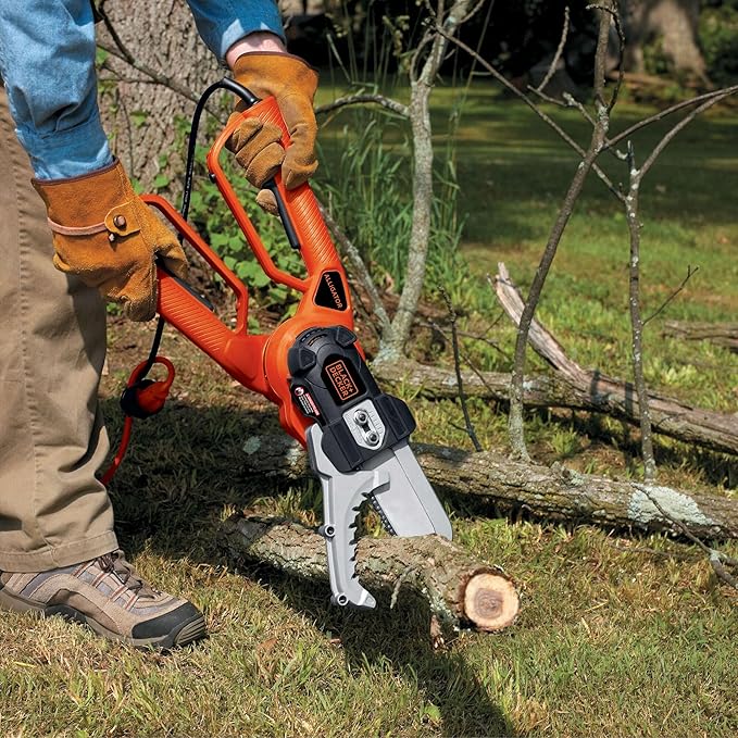 BLACK+DECKER Lopper Chain Saw, 4.5-Amp Pruner, Loppers for Tree Trimming Heavy Duty (LP1000)