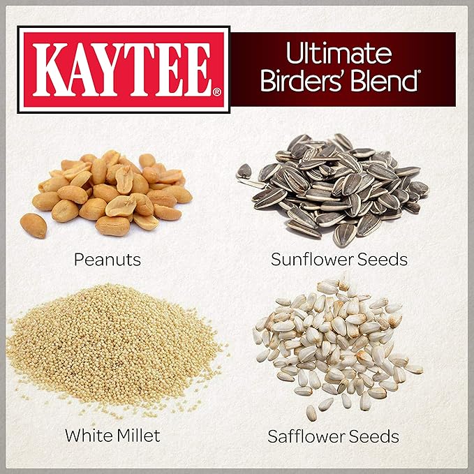 Kaytee Ultimate Birder's Blend Food, Wild Bird Seed For Grosbeaks, Cardinals, Nuthatches, Woodpeckers & More Outside Feeders, 10 Pound