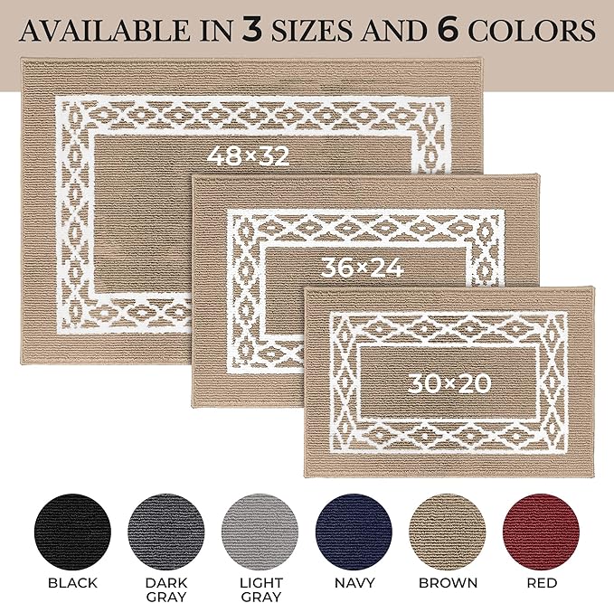 Premium Quality Polypropylene Indoor Door Mat - Beautiful Design with Non-Slip Backing, Washable & Low Profile Doormat - Ideal for Entryway Doors, Foyer, and Mudroom (20" x 30")
