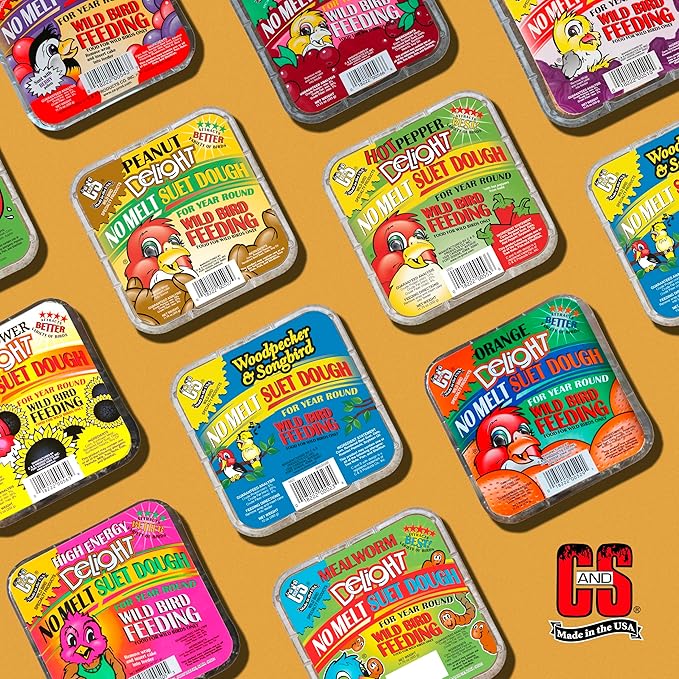 C&S Peanut Delight No Melt Suet Dough 11.75 Ounces, 8 Pack